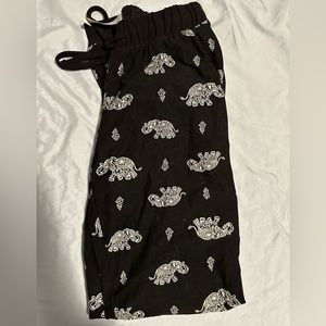 Black and white elephant soft pants